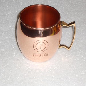 Mug en cuivre au design antique, de haute qualité, en cuivre pur, moderne, exportable, tasse Moscow Mule en métal, écologique, personnalisable avec logo - Product Image 6