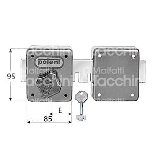 SERRURE DE POMPE Application ambidextre Cylindre blindé anti-déchirure-6 tours Ouverture interne avec bouton - Product Image 1
