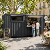 ETODEVICE Conteneur entièrement aménagé pour café, bar à bière portable, kiosque de restauration commercial préfabriqué résistant au vent
