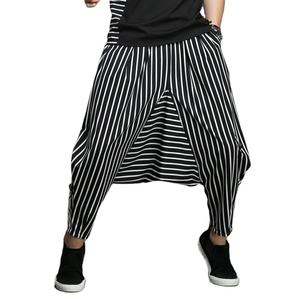 Solid Color Black Cotton Blank Drop Crotch Baggy Jogger <b>Harem</b> <b>Pants</b> <b>Men</b> Custom Lining Design Stacked Dropcrotch <b>Pants</b> <b>Men</b> Custom - Product Image 1
