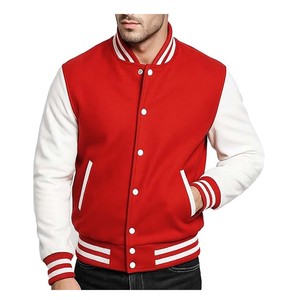 Veste universitaire Letterman 100% coton pour hommes, vestes universitaires respirantes de haute qualité à col montant et légères sur mesure - Product Image 1