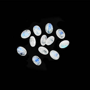 Pierres de lune naturelles de qualité AAA, ovales calibrées 8x10mm et 9x11mm, pierres précieuses blanches en vrac avec certificat IGI - Product Image 4