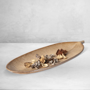 Plateau en bois de qualité supérieure en forme de feuille plateau de service sûr pour le petit déjeuner collations aux fruits plateau de rangement - Product Image 4