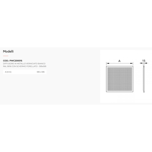 Difusor de Aire Acondicionado de Metal Pintado de Blanco Tecnosystemi con Rejillas y Persianas Perforadas Fijas - Product Image 2