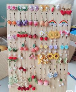 Crochet Cotton <b>Earrings</b> Crocheted Sunflower <b>Earrings</b> Lace Yarn Fruit 14K Gold Plated Ohrring Crochet Pendant <b>Pierced</b> <b>Earrings</b> - Product Image 2