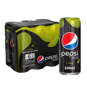 Pepsi Negro, Sabor Lima, Zero Sugar, Lata Refresco Carbonatado, 330 Ml Paquete De 6 - Product Image 6