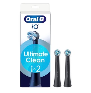 Oral-B iO Series Ultimate Clean Black, Original Replacement <b>Round</b> <b>Brush</b> Heads pack of 2 - Product Image 1