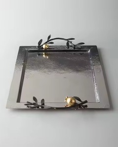 Designer Metal Serving Tray Created For Elegant Table Presentation - Product Image 3