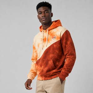 Sweat à capuche tie-dye pour homme, très tendance, avec logo personnalisé, en molleton de coton doux, style streetwear décontracté - Product Image 3