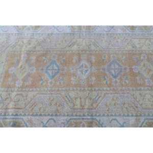 3.8x6.6 ft Rug, Turkish Vintage Rug, <b>Yellow</b> Striped Rug - Product Image 5