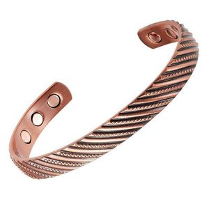 Hammered Design 100% Pure Copper Jewelry Bracelet <b>for</b> Women and <b>Men</b> With 6 Powerful Magnets Hand Cuff Bracelet - Product Image 5