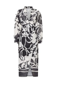 Vestido blanco y negro de abrigo ligero para uso en oficina y salidas casuales de proveedor indio - Product Image 6