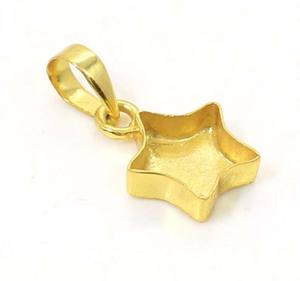 Argent Sterling Blanc Composant De Montage En Forme D'étoile Taille 4*6mm à 15*20mm Or Jaune Placage Lunette Collet Tasse Collet Charm - Product Image 1