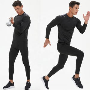 Men Compression Yoga Sets 100% Customized LOGO Quickdry Spandex/Polyester Cheap Price Running & Fitness Wear - Product Image 3