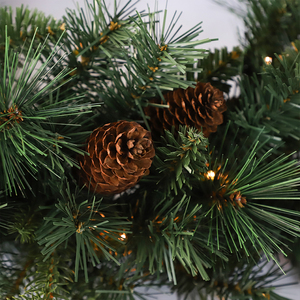 Çam meyve ile el yapımı tatil çelenk PE PVC çam iğne geri dönüşümlü ambalaj kağıdı katlanmış kapalı pencere için kurutulmuş Juniper Sprigs - Product Image 3