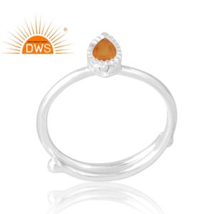 แหวนพลอยคาร์เนเลี่ยนธรรมชาติทำจากเงินสเตอริง925ของขวัญสำหรับผู้หญิงสินค้าตามสั่ง - Product Image 1