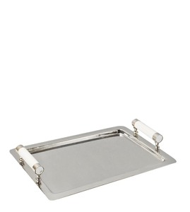 Plateau de service en aluminium texturé en métal au design déco doré pour hôtels et restaurants avec taille de logo personnalisée - Product Image 4