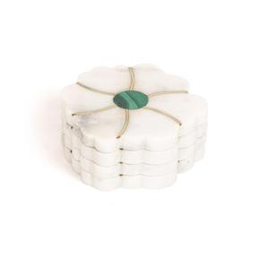 Dessous de verre en pierre de fleur faits à la main Ensemble de sous-verres au design personnalisé à prix abordable de l'Inde - Product Image 2