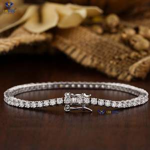 4.60 CT Rond Brillant Coupe Diamant Tennis Bracelet 18k Or Blanc Cvd/Hpht Diamant Bijoux - Product Image 2