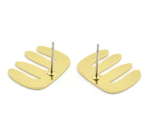 ต่างหูทองเหลืองทรงกลมพร้อมชุดตกแต่งค้อนหลังโบราณ เครื่องประดับต่างหูทองเหลืองและขายร้อน - Product Image 3