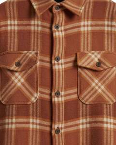 Camisa de Franela a Cuadros Marrón Oxidado Personalizada para Hombre, Chaqueta de Manga Larga con Botones, Sobrecamisa Cálida con Bolsillos Dobles en el Pecho - Product Image 6