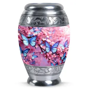 Colourful Flying Butterflies Cremation <b>Urn</b> Large Cremation <b>Urn</b> <b>For</b> <b>Ashes</b> - Product Image 1