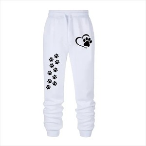 100% coton biologique femmes pantalons Premium élégant personnalisé pantalons de survêtement décontractés 3D imprimé respirant devant plat avec décoration en dentelle - Product Image 3