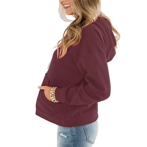 Wholesale New Design Winter Casual Wear <b>Women</b> Pullover Hoodie Solid Color 100% Cotton Anti-Pilling Front Logo - Product Image 3