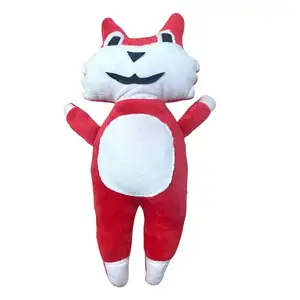 Mass Production Factory Plush Fabric Cat Shaped Plush Chewy Pet Toy with Whistle Inside Play Interactive Soft Fabric