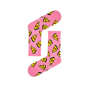 Calcetines Tenis Rosa Pizza Estampado Mujer - Product Image 1
