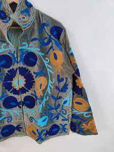 <b>Velvet</b> Suzani <b>Jacket</b> Boho Embroidered Floral Coat Handcrafted Tribal Uzbek <b>Jacket</b> Artistic Statement Outerwear - Product Image 5