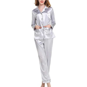 Nouvelle collection automne 2026 : Chemises de nuit en satin de soie unie pour femme, 1 pièce, vêtements de nuit confortables avec logo frontal - Product Image 5