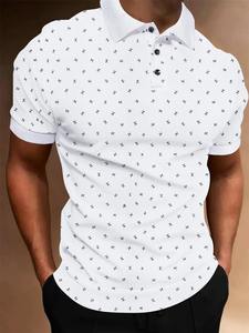 Jersey de manga corta informal de negocios para hombre para Polo Nuevo cuello vuelto para hombre impreso para polo - Product Image 6