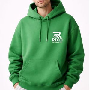 Sweat-shirt à capuche oversize pour homme, en molleton 100% coton, avec logo frontal et service OEM - Product Image 5