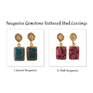 Amazing Multi <b>Turquoise</b> Gemstone <b>Earrings</b> Handmade Butterfly Push Back Bezel Set Jewelry Gold Plated Dangle <b>Earrings</b> - Product Image 5