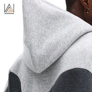 Sudadera con capucha unisex, Jersey de algodón 100% de peso pesado personalizado con paneles de retazos, diseño de color contrastante, sudadera para hombre - Product Image 6