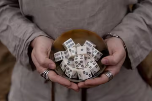 Ensemble de dés en os faits à la main, écologiques et uniques, pour les jeux de rôle et de table - Product Image 4