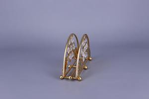 Elegant Flower Shape Gold Finished Round <b>Napkin</b> Holder with Crystal Embellishment for Tabletop and Home Decor Purpose Use - Product Image 5