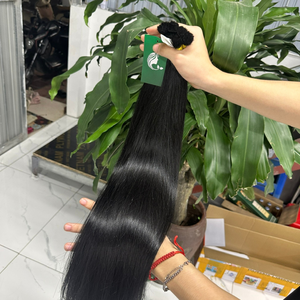 Extension de cheveux humains crus Cheveux indiens crus vierges en vrac Cheveux droits soyeux naturels non traités en vrac - Product Image 2