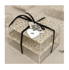 New Quality Handicraft Luxury Arabic Acacia Wood Acrylic Box Engraved <b>Islamic</b> Design Lid-Premium Ramadan <b>Gift</b> Storage Case for - Product Image 2