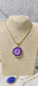 Collar de joyería de moda de alta calidad al por mayor colgante de cuarzo Solar Natural de calidad superior hermosa piedra preciosa grande tallada superior - Product Image 2