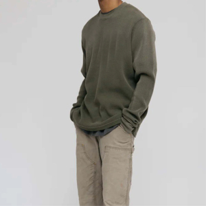 Mens Cozy Fleece Crewneck <b>Grey</b> <b>Sweatshirt</b> - Soft, Warm, and Comfortable, Perfect for Everyday Wear, Sports, and Outdoor Work - Product Image 5