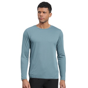 T-shirt Premium Homme Manches Longues 260g Coton Fibre de Bambou Écologique Séchage Rapide Doux Respirant Décontracté Tendance OEM Personnalisable - Product Image 1