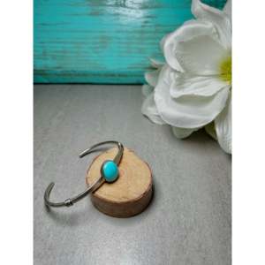 Navajo Handmade Kingman Turquoise & Sterling <b>Silver</b> Fashion <b>Cuff</b> <b>Bracelet</b> Kingman Turquoise & Sterling <b>Silver</b> - Product Image 2