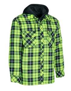 Wholesale <b>Flannel</b> Shirt Hoodie <b>Mens</b> Long Sleeve Outdoor Casual Hooded Plaid Shirt <b>Jacket</b> With OEM Custom Logo Factory Supply - Product Image 4