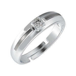Buy Premium 925 Pure Sterling <b>Silver</b> <b>Rings</b> for <b>Men</b> Rhodium Plated Geometric Pattern Princess Cut Diamond Jewelry Inlay - Product Image 1