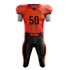 Uniforme de football américain personnalisé, fabriqué à partir de matériaux légers et durables, adapté aux entraînements et aux matchs sportifs d'équipe - Product Image 1