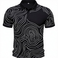 T-shirt Homme Imprimé Noir à Motif Abstrait Tricoté Respirant Coupe Slim Manches Courtes Art Lignes Modernes Personnalisé – Meilleure Vente