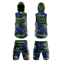 Ensemble uniforme de football américain camouflage vert personnalisé SINEWY SPORTS : sweat à capuche, t-shirt, short, maillot sans manches, sac à dos imprimé pour adultes