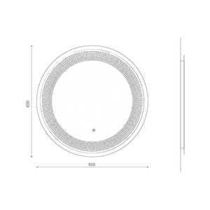 Specchio da Bagno Rotondo Koricini 60 cm con Illuminazione LED e Accensione Touch, Design Italiano per Arredo Bagno - Product Image 6